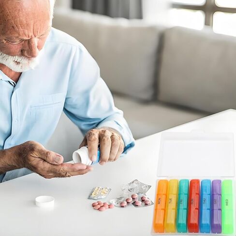 Weekly Pill Organizer Large Pill Box 7 Day Easy to Use, Portable Pills Case for Travel with Double Protection in Saudi Arabia