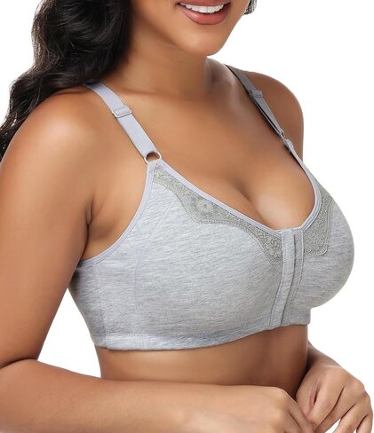 Oscrenia Wirefree Front Closure Cotton Bra for Women Non Padded Plus Size(34C-42DD) in Saudi Arabia
