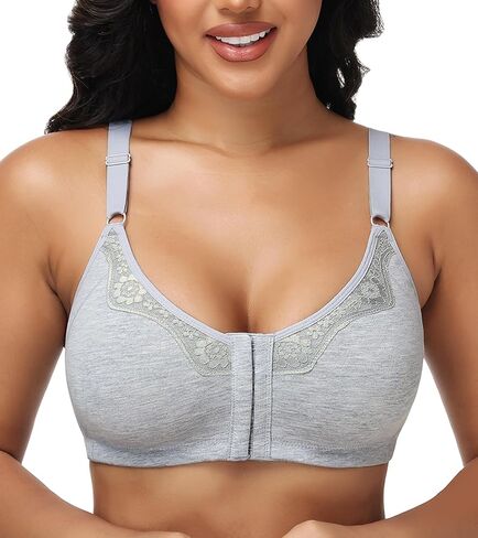 Oscrenia Wirefree Front Closure Cotton Bra for Women Non Padded Plus Size(34C-42DD) in Saudi Arabia