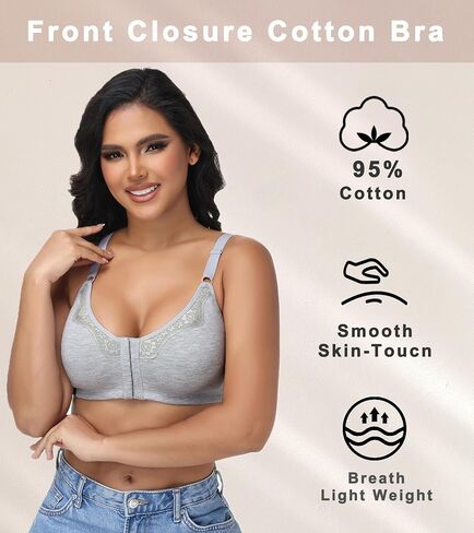 Oscrenia Wirefree Front Closure Cotton Bra for Women Non Padded Plus Size(34C-42DD) in Saudi Arabia