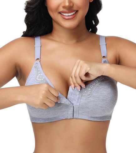 Oscrenia Wirefree Front Closure Cotton Bra for Women Non Padded Plus Size(34C-42DD) in Saudi Arabia
