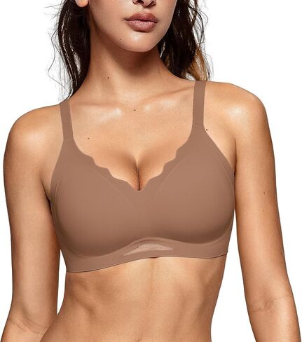 حمالات الصدر للنساء اللاسلكية المريحة حمالة الصدر صدفي سلس التغطية الكاملة لا Underwire داعمة تي شيرت حمالات الصدر in Saudi Arabia