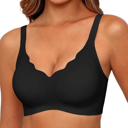 Bras for Women Wireless Push Up Bras Comfortable Seamless Full Coverage T Shirt Bra with Extender in Saudi Arabia