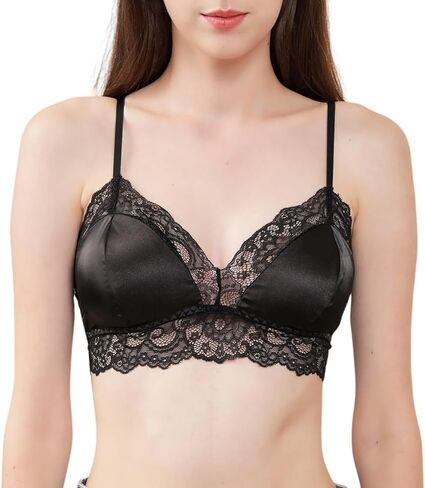 ملابس علوية نسائية من الحرير من MOLISILK مثيرة من الدانتيل وفتحة رقبة على شكل V 3/4 كوب حمالات صدر ناعمة ورائعة بدون سلك علوي مع وسادات قابلة للإزالة in Saudi Arabia