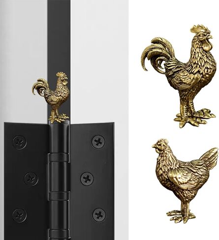 رؤوس مفصلات نحاسية للدجاجة والديك، قطعة علوية مزخرفة على شكل دجاجة حيوانية قديمة، رؤوس مفصلات مغناطيسية لطيفة، زينة فنغ شوي الصينية، تجلب الحظ السعيد in Saudi Arabia