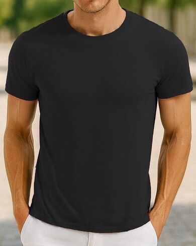 Men's T Shirts Short-Sleeve Crewneck Solid Color Fashion for Casual & Daily Wear in Saudi Arabia