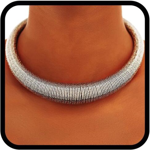 Auwoyss Chunky Choker Necklace for Women Gold Thick Necklaces African Collar Exaggerated Necklace Jewelry Gift in Saudi Arabia