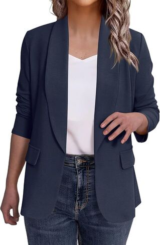 Womens Casual Work Office Blazers Fashion Open Front Long Sleeve Blazer Jackets Lightweight Business Suit Jacket in Saudi Arabia
