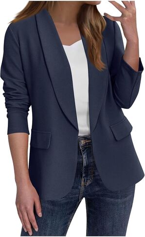 Womens Casual Work Office Blazers Fashion Open Front Long Sleeve Blazer Jackets Lightweight Business Suit Jacket in Saudi Arabia
