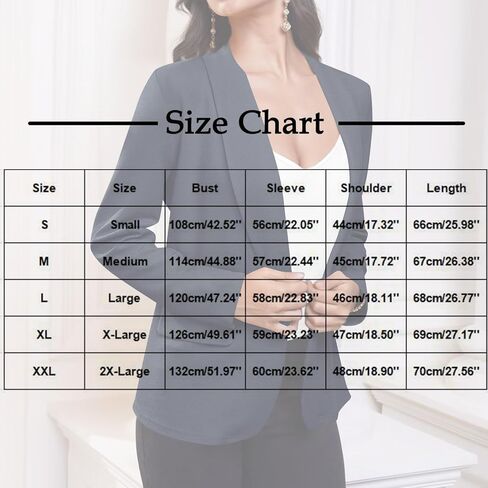Womens Casual Work Office Blazers Fashion Open Front Long Sleeve Blazer Jackets Lightweight Business Suit Jacket in Saudi Arabia