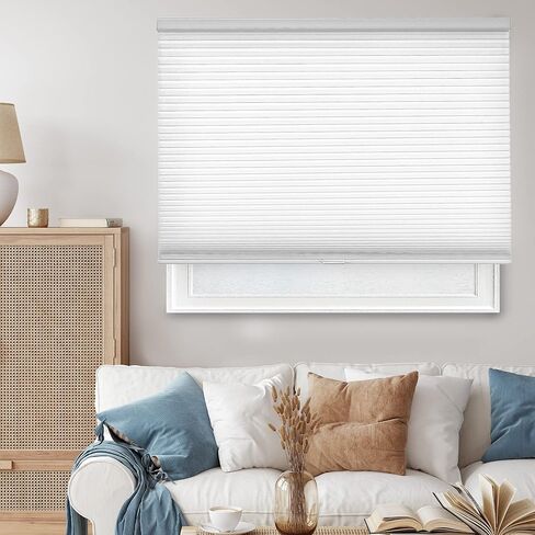 CHICOLOGY Cellular Shades – 28x84 Cordless Honeycomb Window Blinds, Morning-Mist | Energy Efficient | Light Filtering | Noise Reducing | Ideal for Bedrooms, Offices & Kitchens in Saudi Arabia