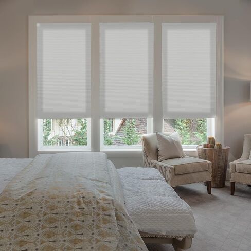 CHICOLOGY Cellular Shades – 28x84 Cordless Honeycomb Window Blinds, Morning-Mist | Energy Efficient | Light Filtering | Noise Reducing | Ideal for Bedrooms, Offices & Kitchens in Saudi Arabia