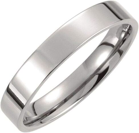 Sonia Jewels Solid Titanium 4mm Flat Polished Wedding Band Ring Comfort Fit - Size 8.5 in Saudi Arabia