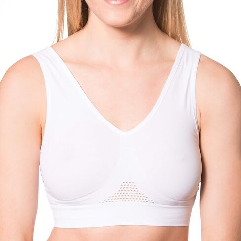 ComfortFinds Seamless Pullover Cooling Sports Bra – Ladies Wirefree Comfort Bra – 2 Pack (2X-Large 48-50, White) in Saudi Arabia