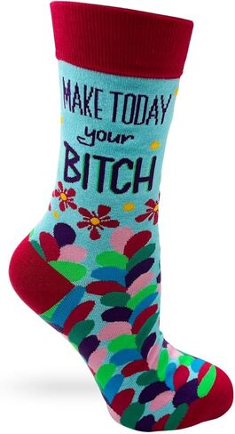 Fabdaz Make Today Your B-tch Funny Novelty Crew Socks for Women - 1 Pair, Multicolor in Saudi Arabia
