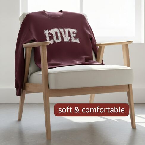 Valentine's Day Heart Sweatshirt for Women, Heart Sweater for Valentine, Love Graphic, Cotton Blend Fleece, Classic Fit in Saudi Arabia
