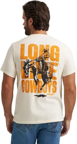Wrangler Men's White Long Live Cowboys Tee Shirt in Saudi Arabia