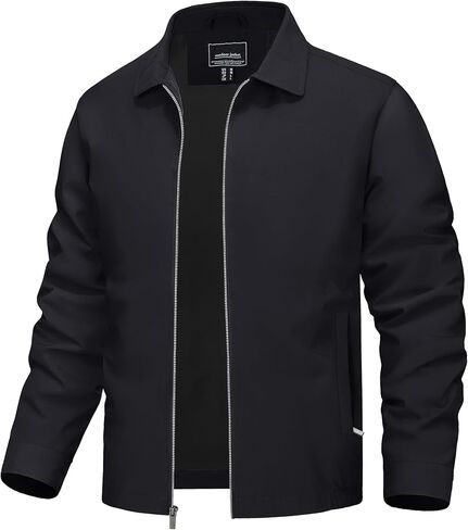 TACVASEN Mens Lightweight Windbreaker Full Zip Up Laydown Collar Jackets Light Casual Coat with Zip Pockets in Saudi Arabia