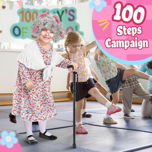 أزياء Biubee Old Lady للفتيات والأطفال، مجموعة أزياء 100 يوم للفتيات 100 يوم من المدرسة لـ 3 4 5 6 7 8 9 10 in Kuwait