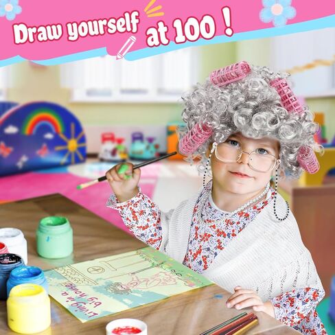 أزياء Biubee Old Lady للفتيات والأطفال، مجموعة أزياء 100 يوم للفتيات 100 يوم من المدرسة لـ 3 4 5 6 7 8 9 10 in Kuwait