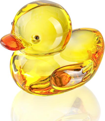 H&D HYALINE & DORA 1 ″ H, 2.2 ″ H Yellow Glass Duck Figurines Mini Glass Ducks Figurine Sets Crystal Animal Collectible Figurine for Office Desk Table Home Decor(2 Big,3 Small) in Saudi Arabia
