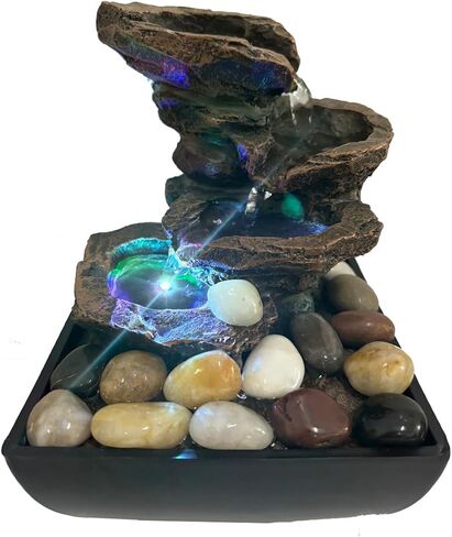 نافورة مياه المنصات الداخلية ، ونافورة سطح مكتب لوتس لوتس 3 مع مفتاح التشغيل/إيقاف تشغيل الصخور الطبيعية ، والاسترخاء في غرفة نوم غرفة المعيشة المكتبية (D) in Kuwait