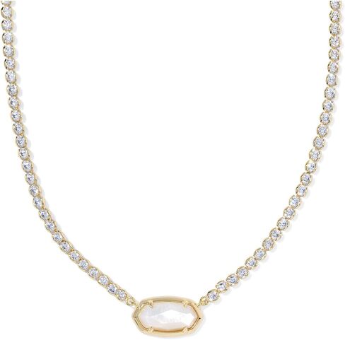 Kendra Scott Womens Elisa Tennis Necklace Gold Ivory Mother of Pearl One Size, in Saudi Arabia
