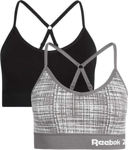 Reebok Womens Sports Bras - 2 Pack Soft Stretch Seamless Everyday Bras for Women Cross Back Strap Performance Sports Bra in Saudi Arabia