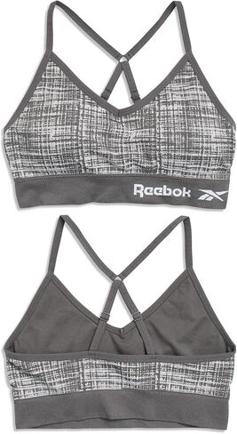 Reebok Womens Sports Bras - 2 Pack Soft Stretch Seamless Everyday Bras for Women Cross Back Strap Performance Sports Bra in Saudi Arabia