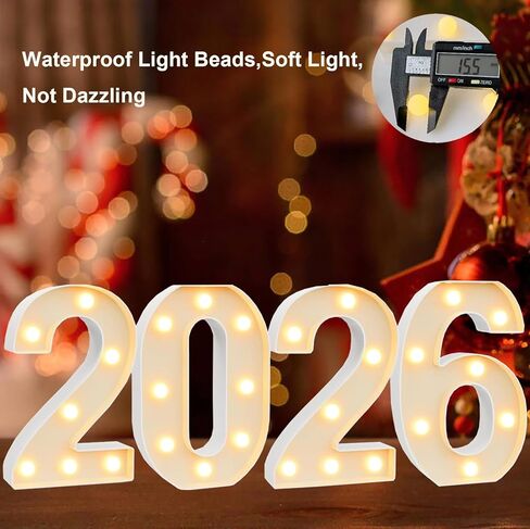 2026 LED Marquee Light Up Numbers, 4 LED Marquee Numbers for New Year Decorations 2026 graduation decorations，Class of 2026 Graduation Decorations Sign for Kindergarten Preschool High School College Wall Table Decor Party Supplies in Saudi Arabia
