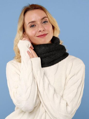 Mepase 3 Pack Neck Warmer for Women Knit Winter Neck Scarf Ski Cold Weather Thick Infinity Gaiter for Men Women in Saudi Arabia