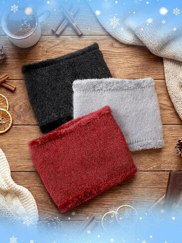 Mepase 3 Pack Neck Warmer for Women Knit Winter Neck Scarf Ski Cold Weather Thick Infinity Gaiter for Men Women in Saudi Arabia