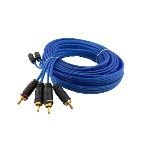 ORION Cobalt CR2.0B (2 Metes/6.56-Ft Blue/Grey) RCA Male to RCA Male Stereo Car Audio Cable | RCA Cable for Amplifiers, Hi-Fi Systems, Speakers, Home Theater, Subwoofers - Angle/Straight Connectors in Saudi Arabia