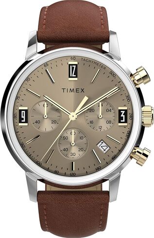 Timex Men's Marlin 40mm Watch - Tan Strap Tan Dial Two-Tone Case in Saudi Arabia