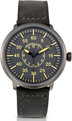 chotovelli Military Flieger Watch - 1919 C-3 Model | Classic Aviator Design | Grey Dial, Suede Leather Strap | Men's Wristwatch in Saudi Arabia