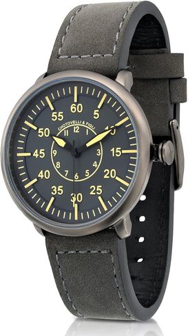 chotovelli Military Flieger Watch - 1919 C-3 Model | Classic Aviator Design | Grey Dial, Suede Leather Strap | Men's Wristwatch in Saudi Arabia
