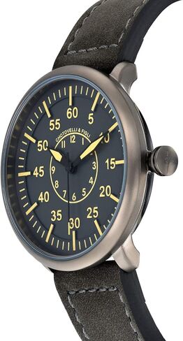 chotovelli Military Flieger Watch - 1919 C-3 Model | Classic Aviator Design | Grey Dial, Suede Leather Strap | Men's Wristwatch in Saudi Arabia