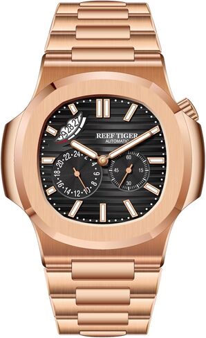 ساعة ريف تايجر أوتوماتيكية، مينا زرقاء، سوار من الستانلس ستيل، هيكل فضي in Kuwait