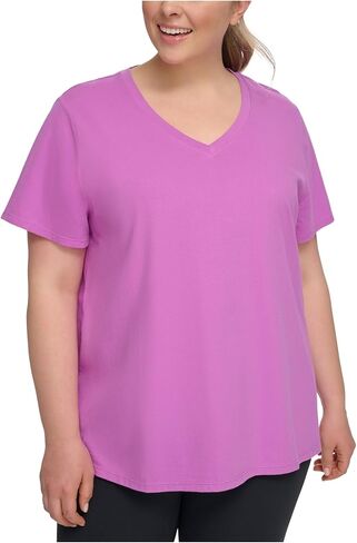 Calvin Klein Performance Women's Plus Size V-Neck T-Shirt (Lotus, 1X) in Saudi Arabia