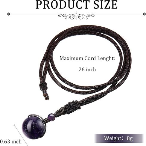 Hicarer 4 Pieces Natural Crystal Pendant Necklaces Lucky Blessing Chakra Crystal Beads 16 mm Black Obsidian Tiger Eyes Necklaces with Adjustable Braided Rope Cords(Classic) in Saudi Arabia