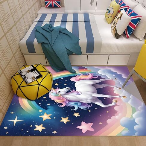 kxry Area Rugs 2X3 Feet, Unicorn Galaxy Soft Machine Washable Area Rugs Unicorn Galaxy Star Cloud Non Slip Foldable Floor Carpet for Living Room Bedroom Dining Room Dorms Nursery Rooms Office in Saudi Arabia
