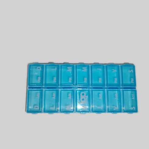 Daily Pill Organizer 14 Compartments, Small Pill Box Portable Travel Pill Case, Mini Pill Container for Purse Pocket, Compact Travel Medicine Organizer for Vitamin, Cod Liver Oil, Supplement(Pink) in Saudi Arabia