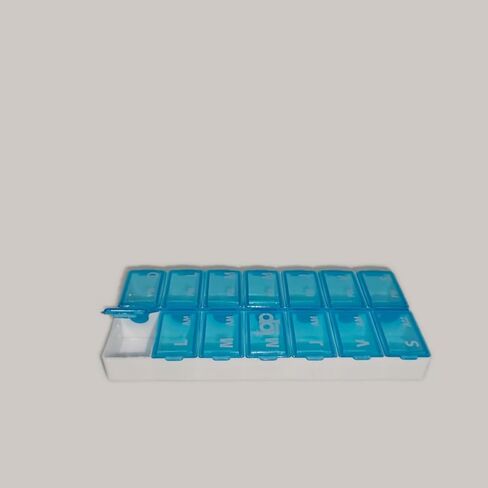 Daily Pill Organizer 14 Compartments, Small Pill Box Portable Travel Pill Case, Mini Pill Container for Purse Pocket, Compact Travel Medicine Organizer for Vitamin, Cod Liver Oil, Supplement(Pink) in Saudi Arabia
