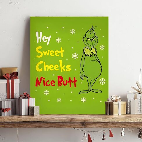 Christmas Movie Poster Print Wall Art, Funny Xmas Canvas Pictures Humorous Home Decorations, Merry Christmas Holiday Picture Painting Wall Decor for Bathroom Living Room Bedroom, Framed 8x10inch in Saudi Arabia