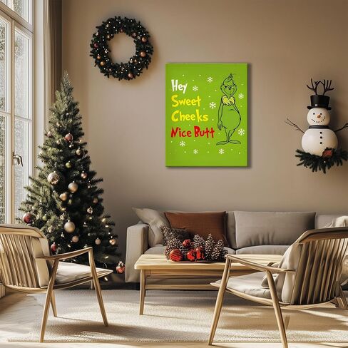 Christmas Movie Poster Print Wall Art, Funny Xmas Canvas Pictures Humorous Home Decorations, Merry Christmas Holiday Picture Painting Wall Decor for Bathroom Living Room Bedroom, Framed 8x10inch in Saudi Arabia