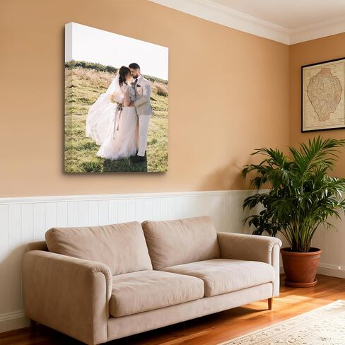 HYESANGNY Custom Canvas Prints with Your Photos - Text Customized Canvas Wall Art Personalized Pictures Print Custom Photo Gifts for Family, Wedding, Baby, Pets, Home Office Decor, Wrapped Frame 8X10 in Saudi Arabia