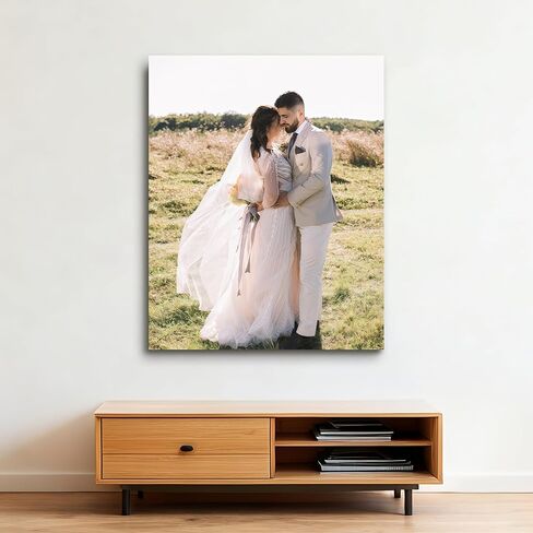 HYESANGNY Custom Canvas Prints with Your Photos - Text Customized Canvas Wall Art Personalized Pictures Print Custom Photo Gifts for Family, Wedding, Baby, Pets, Home Office Decor, Wrapped Frame 8X10 in Saudi Arabia