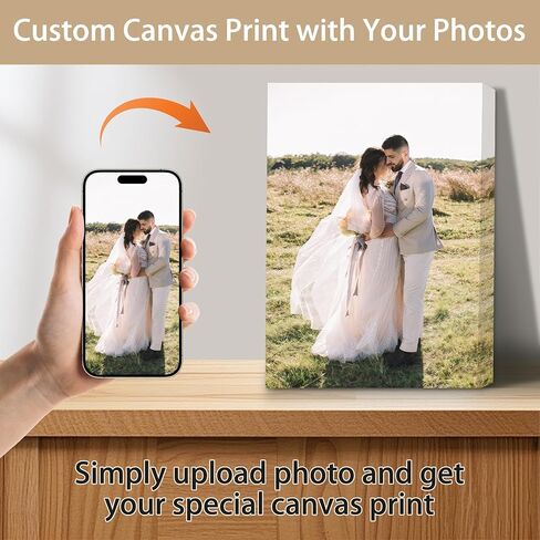 HYESANGNY Custom Canvas Prints with Your Photos - Text Customized Canvas Wall Art Personalized Pictures Print Custom Photo Gifts for Family, Wedding, Baby, Pets, Home Office Decor, Wrapped Frame 8X10 in Saudi Arabia