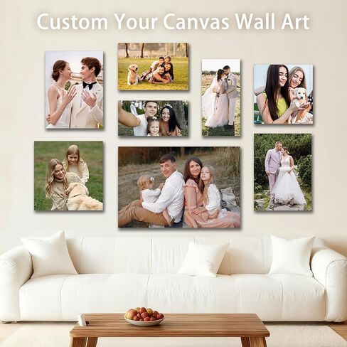 HYESANGNY Custom Canvas Prints with Your Photos - Text Customized Canvas Wall Art Personalized Pictures Print Custom Photo Gifts for Family, Wedding, Baby, Pets, Home Office Decor, Wrapped Frame 8X10 in Saudi Arabia