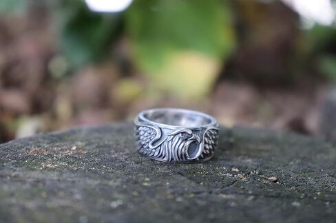 Eagle Silver Band Ring, Cool Ring for Men Women, Personalized Jewelry for Best Friend, Promise 0.026 lbs, 0,39 Inch Ring in Saudi Arabia